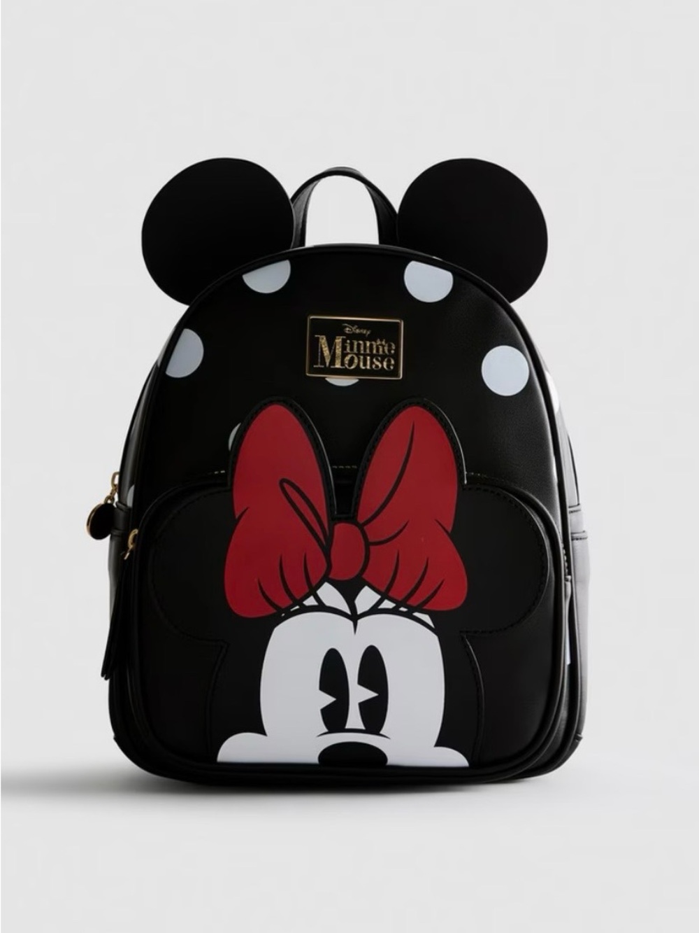 Disney Minnie Mouse Black Backpack with Red Bow & White Polka Dots